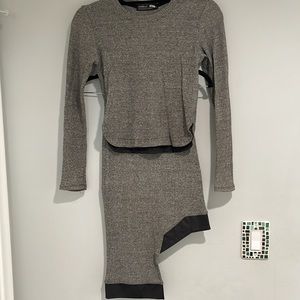 Benjamin Jay Matching Set - long sleeve crop top with asymmetrical skirt